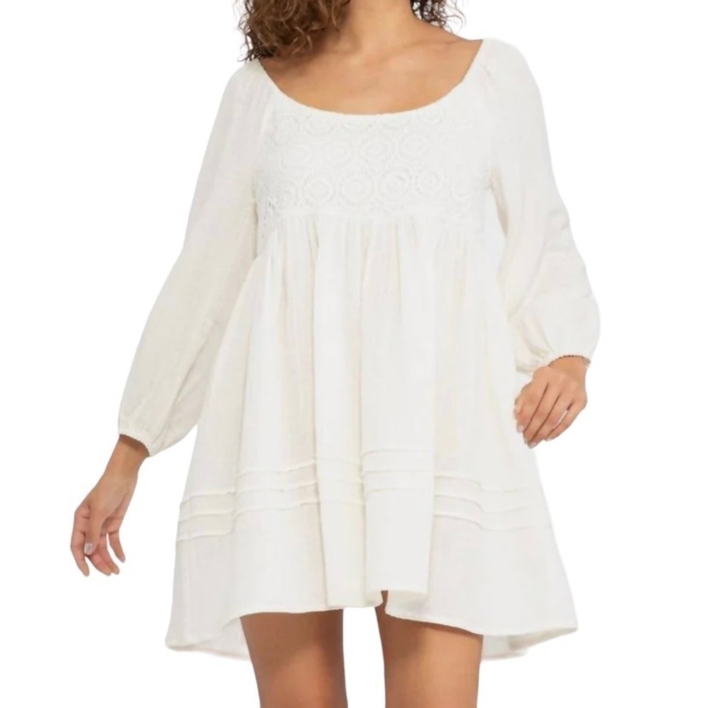 New NWT Sanctuary Summer Swing Crochet Short Dress in Gauze White Size Small